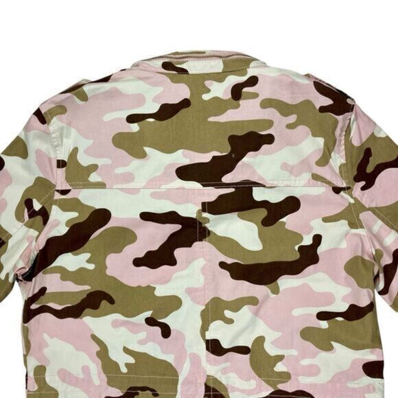 Love Tree Camouflage Jacket Women L Pink Brown Full Zip Street Style Bomber Coat - Picture 7 of 16